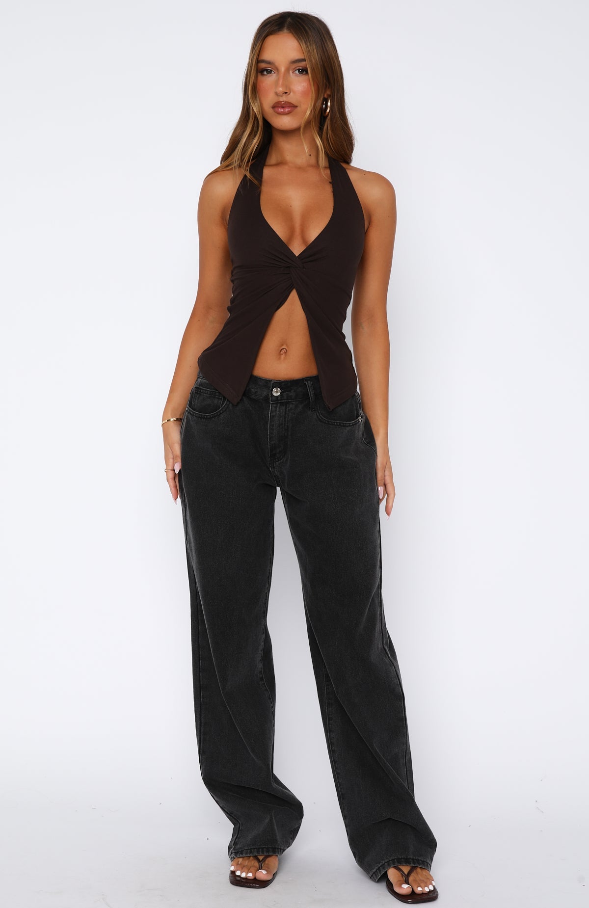 Beginning To Wonder Halter Top Chocolate