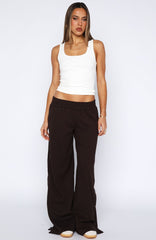 Our Bridges Burned Wide Leg Pants Chocolate