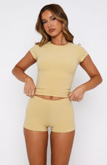 Vacant Heart Shorts Yellow Stripe