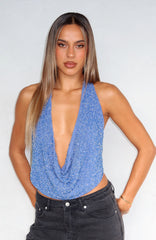 Bueno Beaded Top Denim Blue