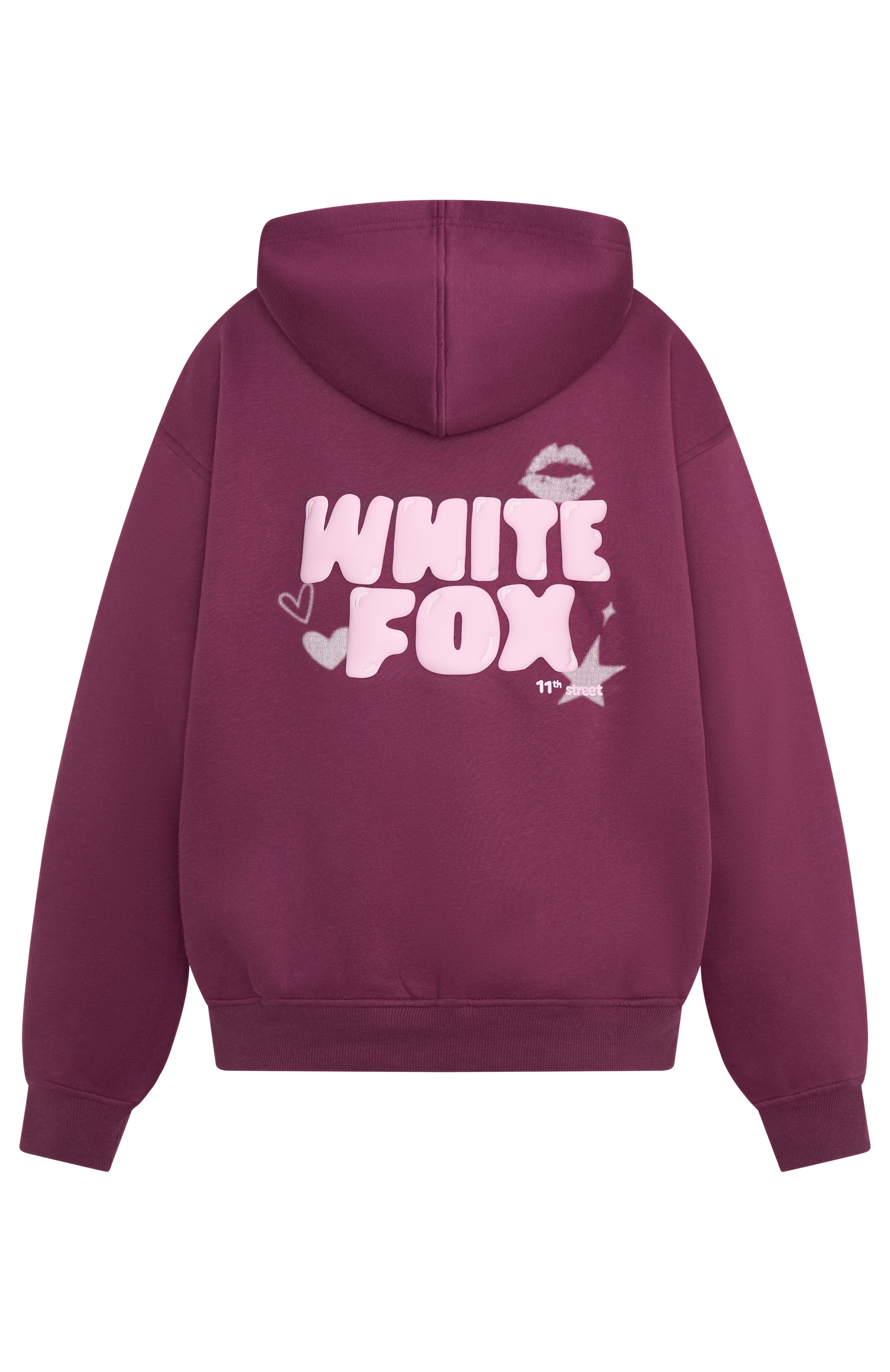 11th Street Sweet Kisses Oversized Hoodie Very Berry