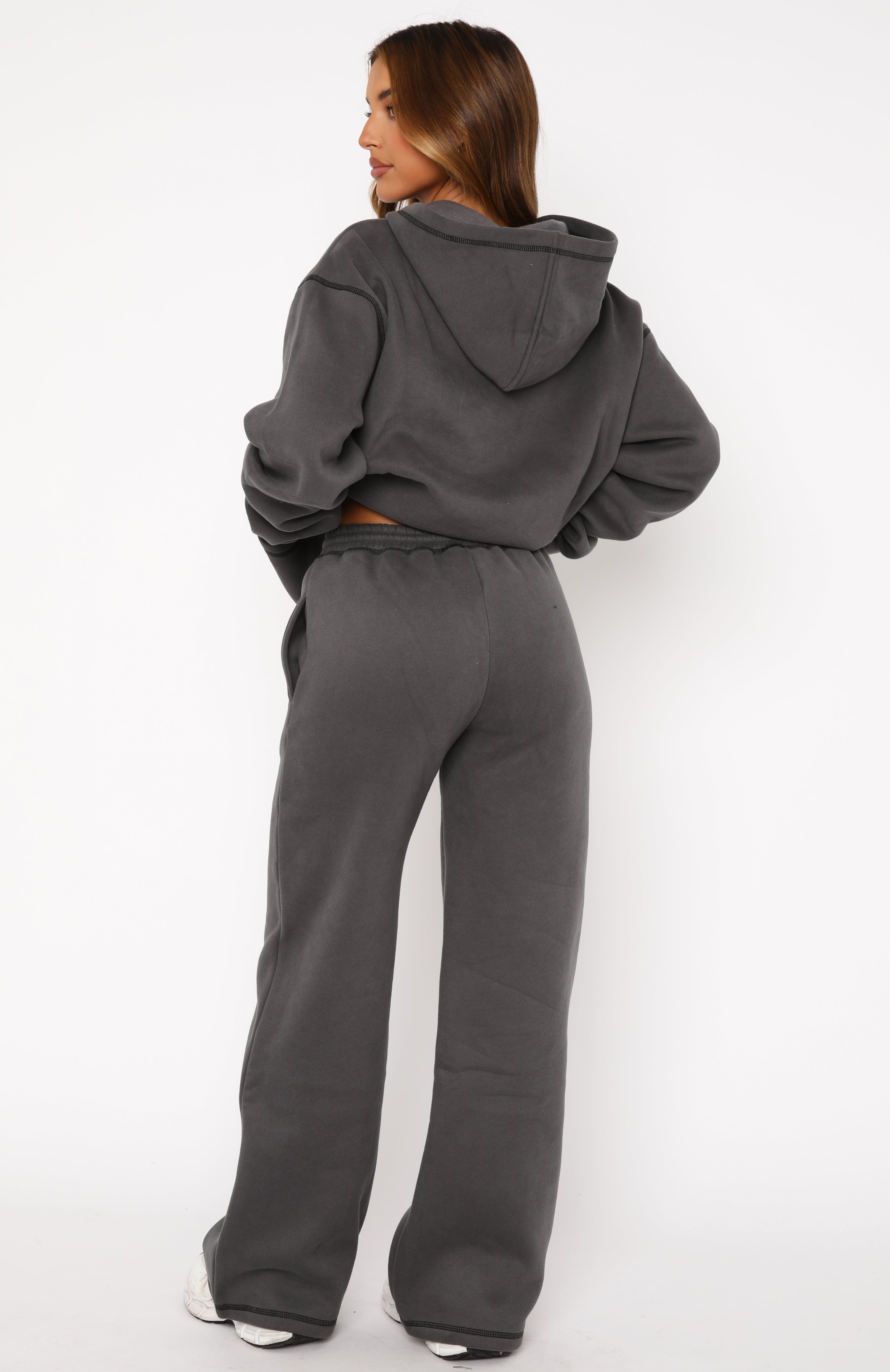Instant Attraction Wide Leg Sweatpants Charcoal