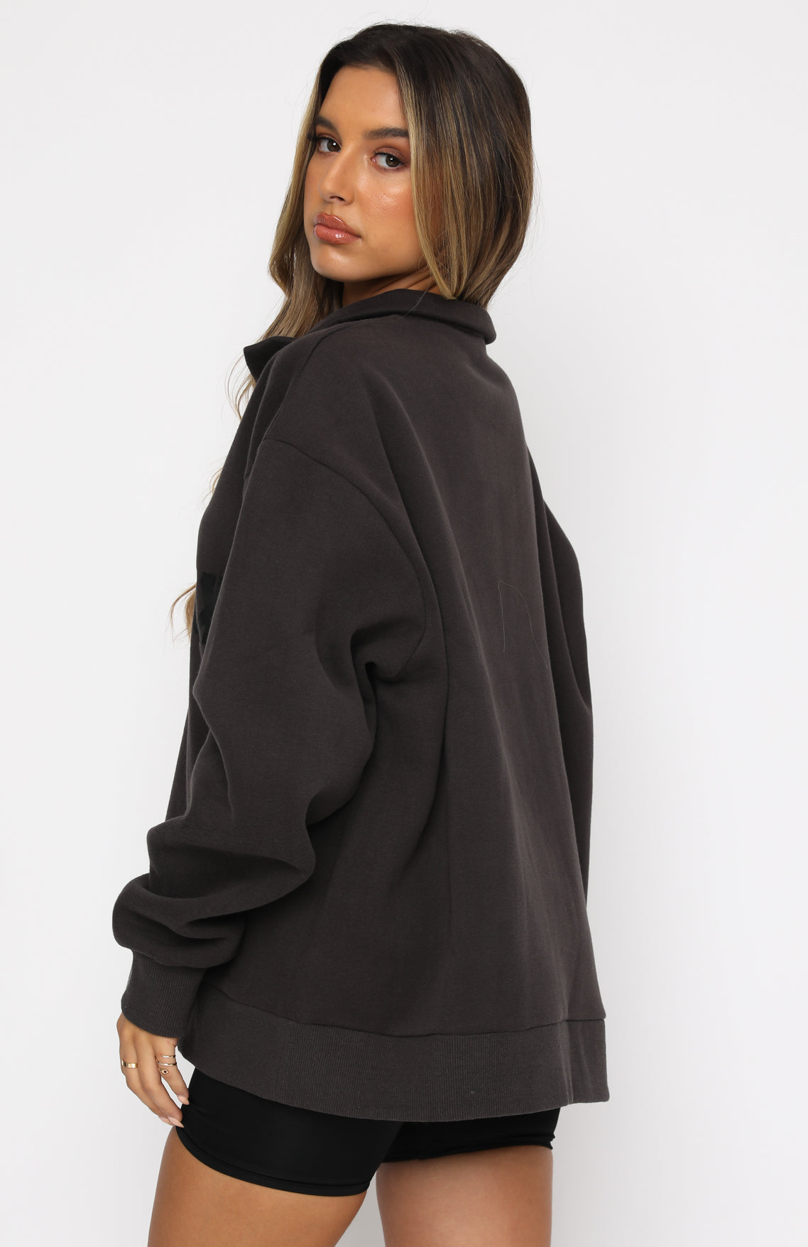 High Standard Zip Front Sweater Shadow