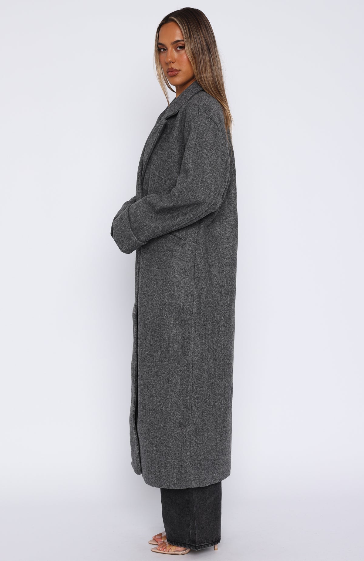 Winter Holiday Oversized Coat Charcoal