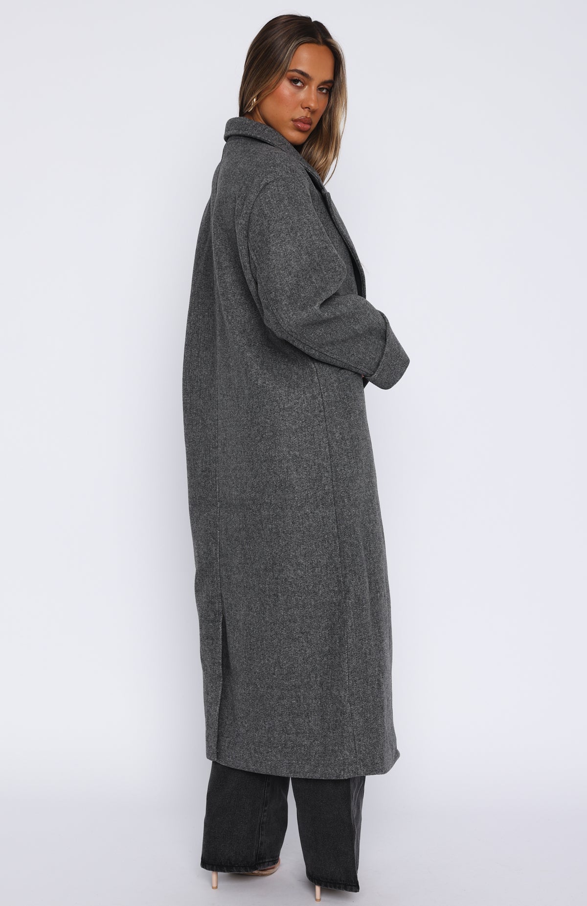 Winter Holiday Oversized Coat Charcoal