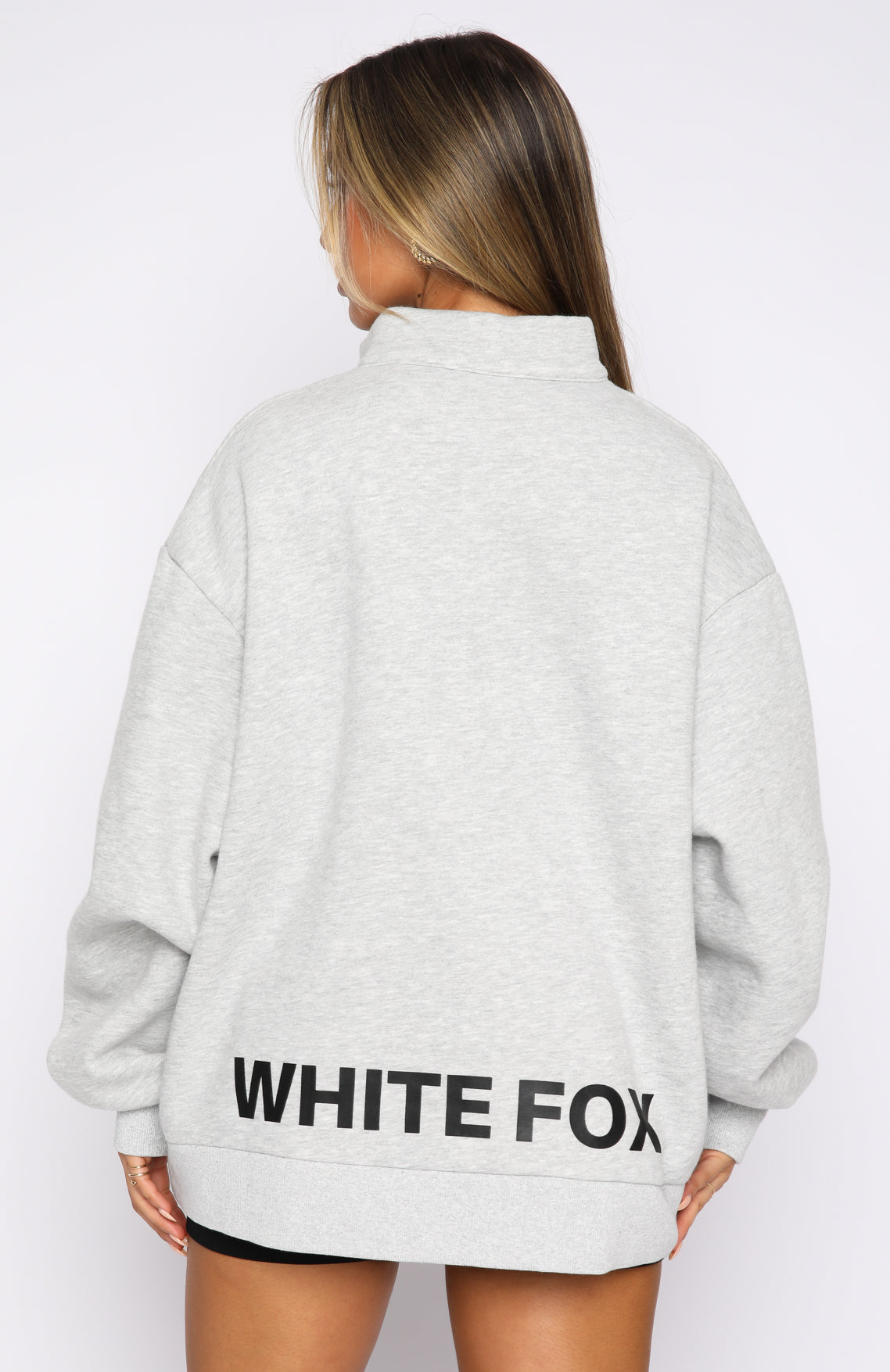 Caught Up With You Zip Front Sweater Grey Marle