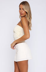 Never Bothered Strapless Top Bone