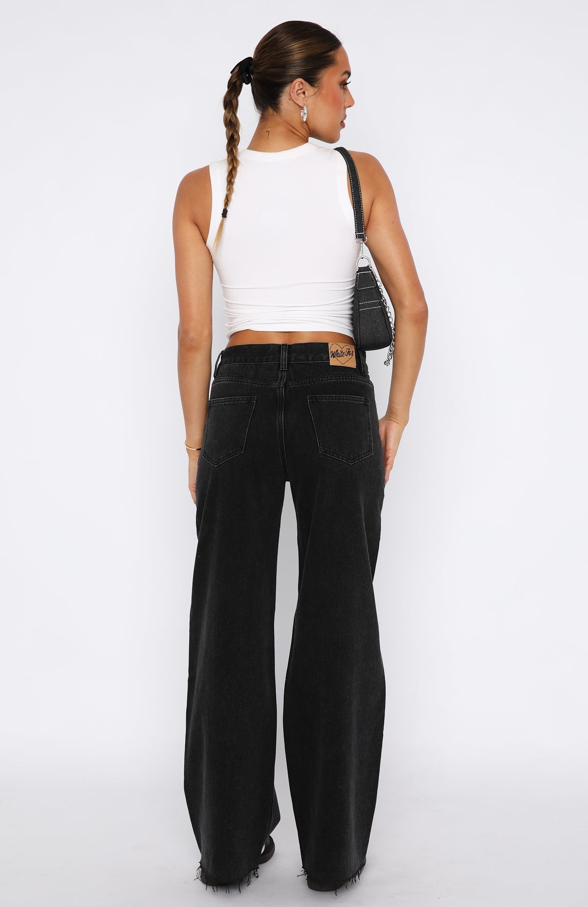 Call You Mine Mid Rise Wide Leg Jeans Washed Black