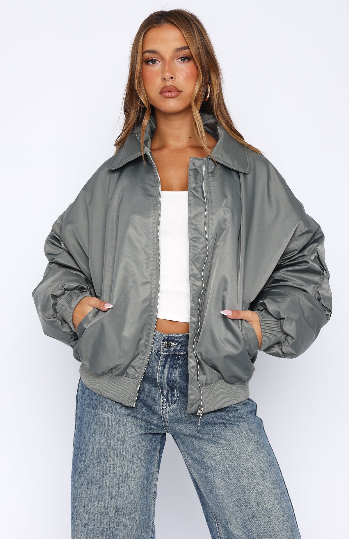 Burning For You Bomber Jacket Khaki