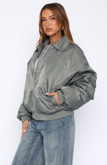 Burning For You Bomber Jacket Khaki