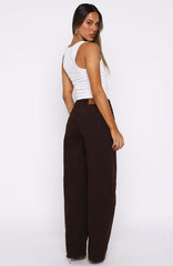 Kiara Mid Rise Barrel Leg Jeans Chocolate Wash