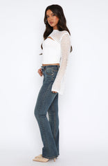 Wait For No One Low Rise Bootleg Jeans Mid Vintage Blue