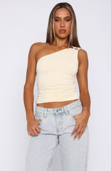 More Life One Shoulder Top Butter