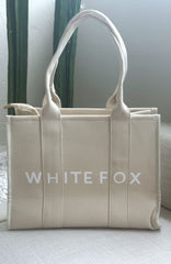 White Fox Mini Tote Bag Beige