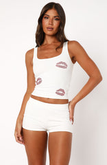 Pepper You In Kisses Booty Shorts White