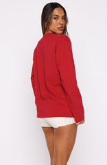 What The Heart Wants Long Sleeve Tee Red