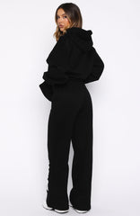 Ready To Go Wide Leg Sweatpants Black