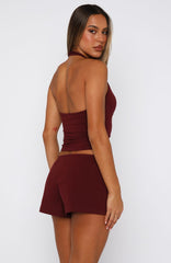 Made Me Better Relaxed Shorts Burgundy