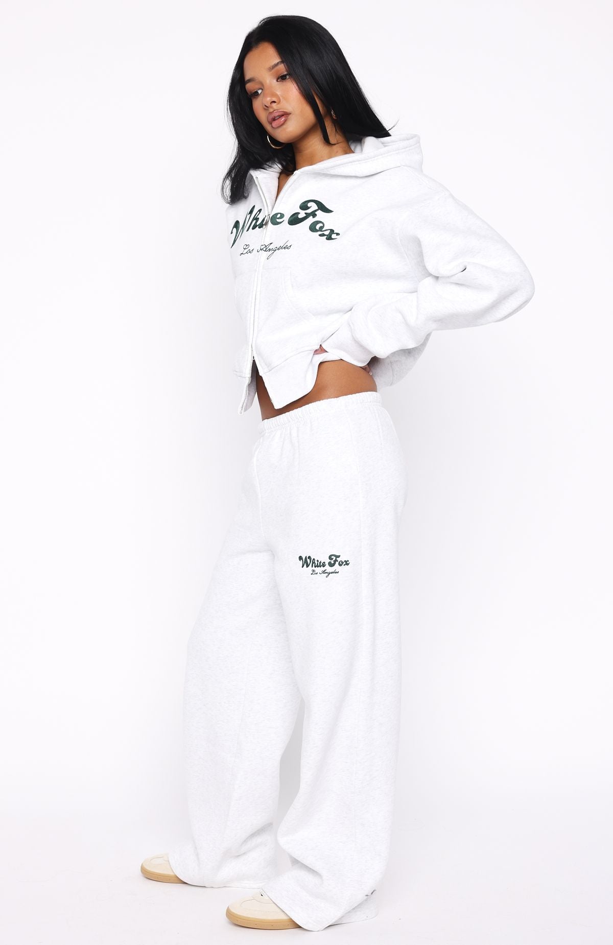 Through Thick And Thin Wide Leg Sweatpants Grey Marle