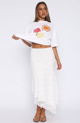 Falling Quick Maxi Skirt White