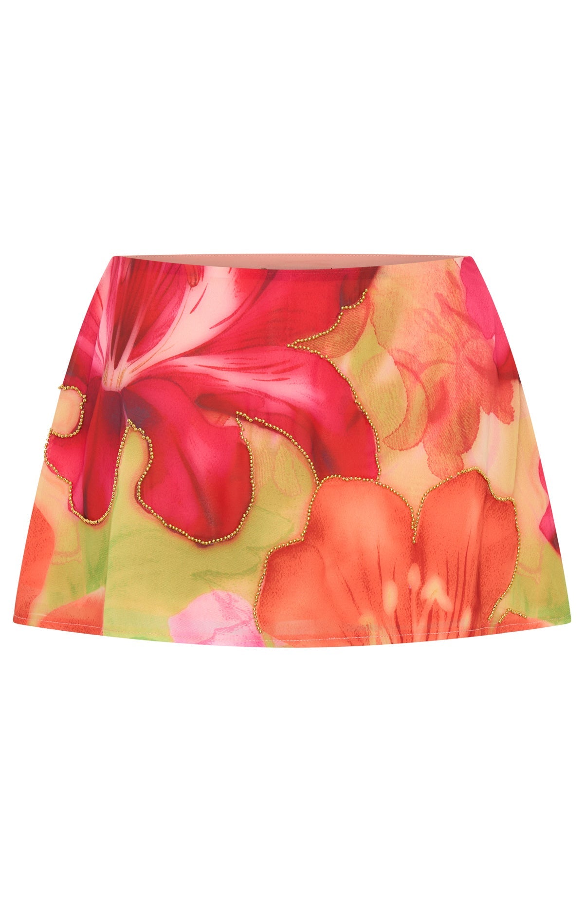 Nostalgic Dream Beaded Mini Skirt Tropical Bloom
