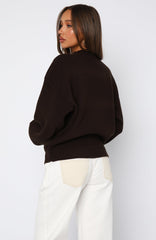 Keep It Classic Knit Sweater Chocolate