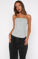 Good Fortune Strapless Bustier Mist