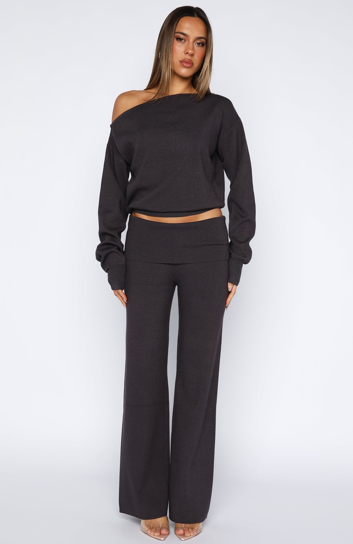 Can't Find The Words Knit Sweater Charcoal