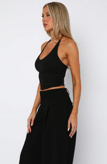 Electric Days Halter Top Black