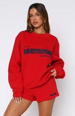 Give It A Try Oversized Sweater Red