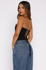 Never Look Back Strapless Bustier Black