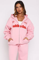 Ready To Go Zip Front Hoodie Pink