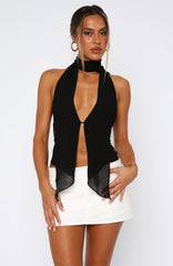 Time's A Healer Halter Top Black