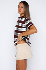 Silent Heartbeat Faux Suede Mini Skort Oat