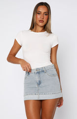 Charlotte Denim Mini Skirt Light Blue