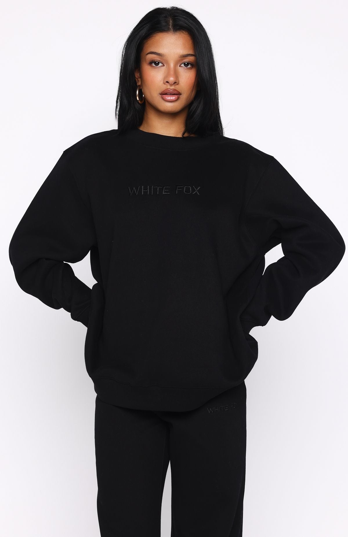 Stay Lifted Oversized Sweater Black