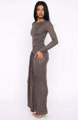 Let Go Of Your Heart Maxi Dress Smokey Chocolate