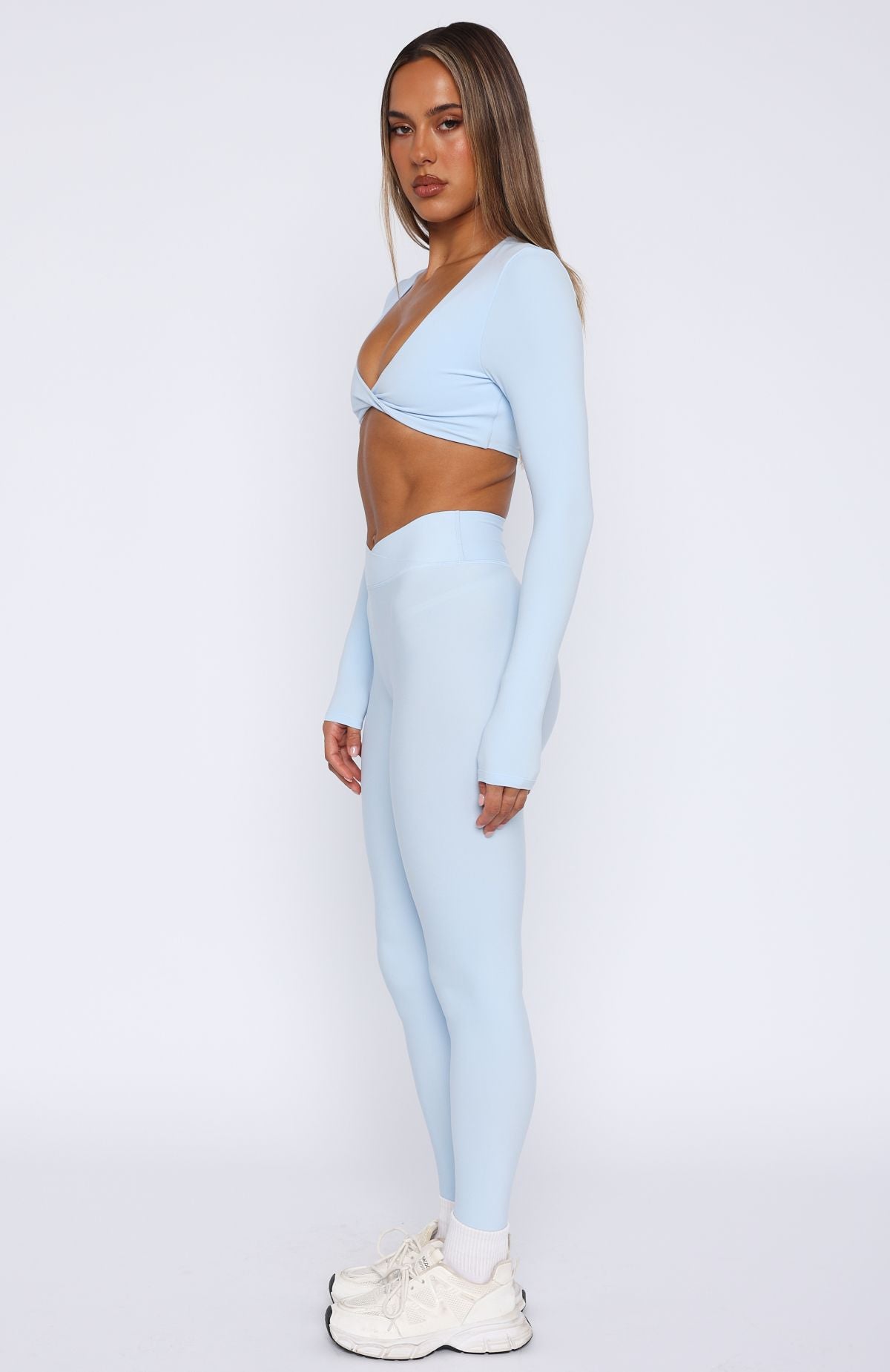 Ready Set Go Cross Front Leggings Baby Blue
