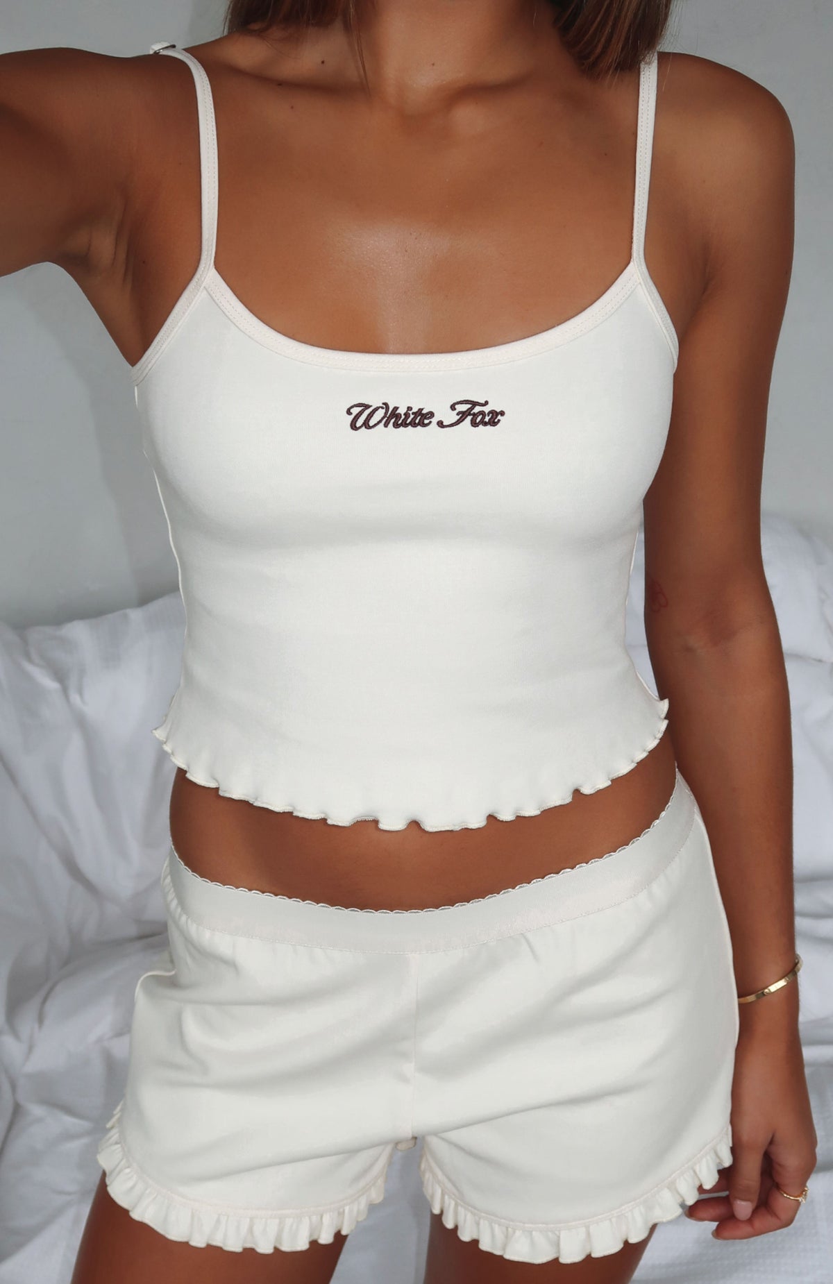 Love Matters Pyjama Shorts Cream