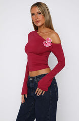Said So Long Sleeve Top Berry