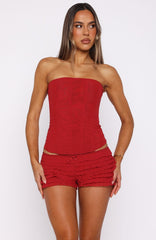 Tell Me A Secret Mini Shorts Red