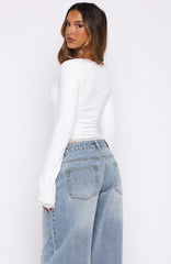 Queen Of Hearts Long Sleeve Top White