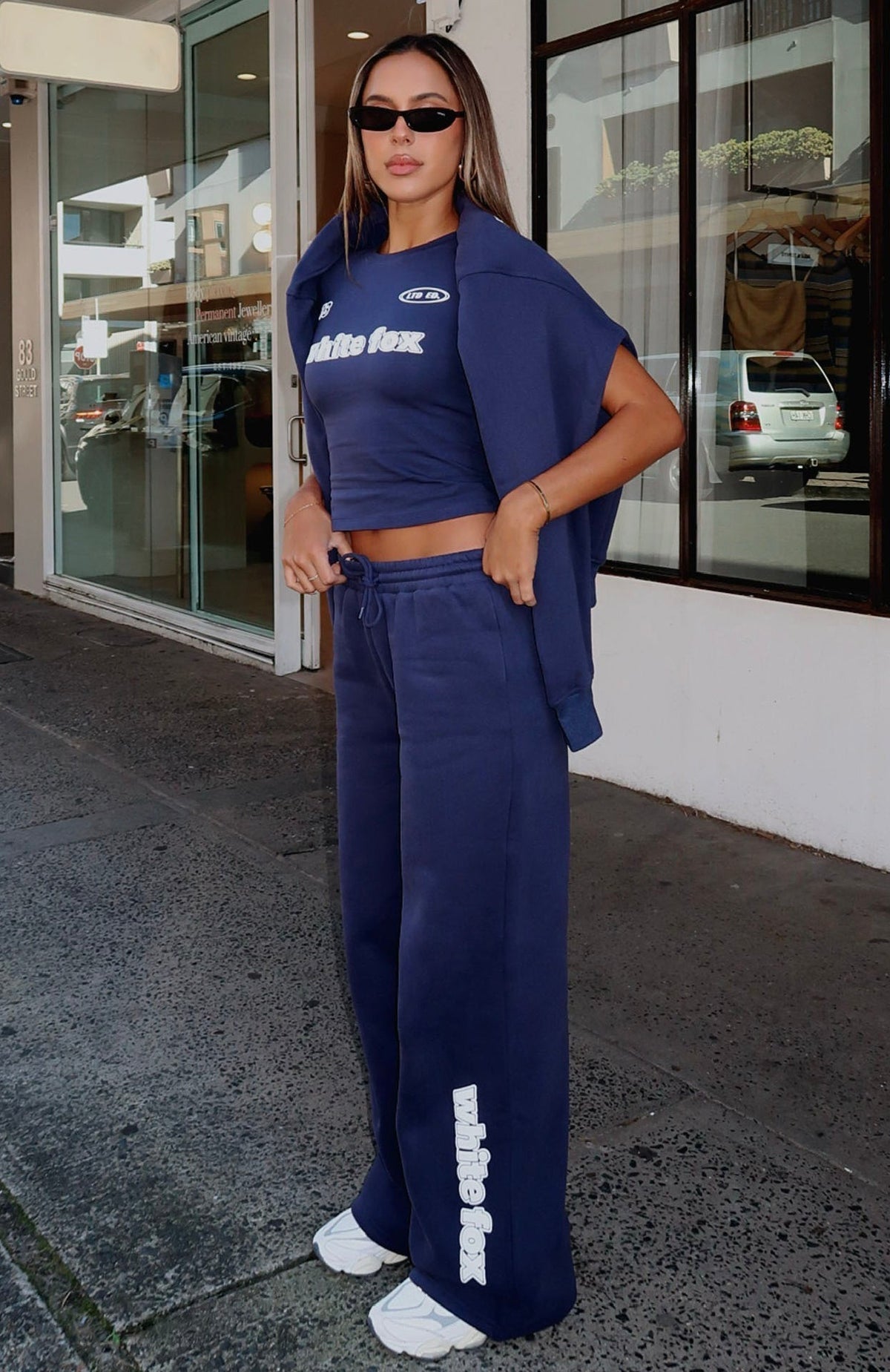 Ready To Go Wide Leg Sweatpants Navy