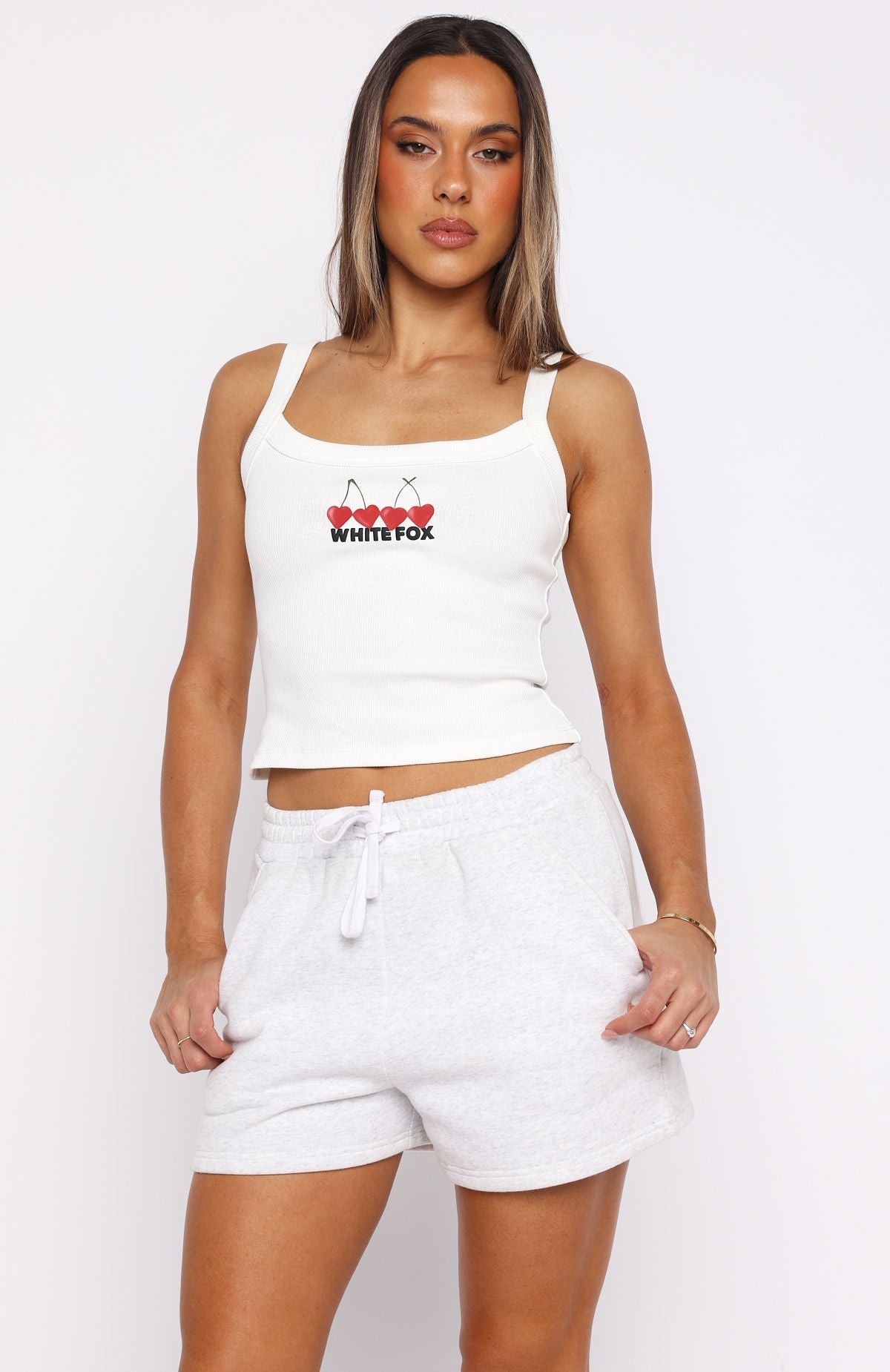 Club 14 Taylah Singlet Top White