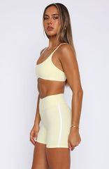 Go Faster High Waisted Shorts Lemon/White