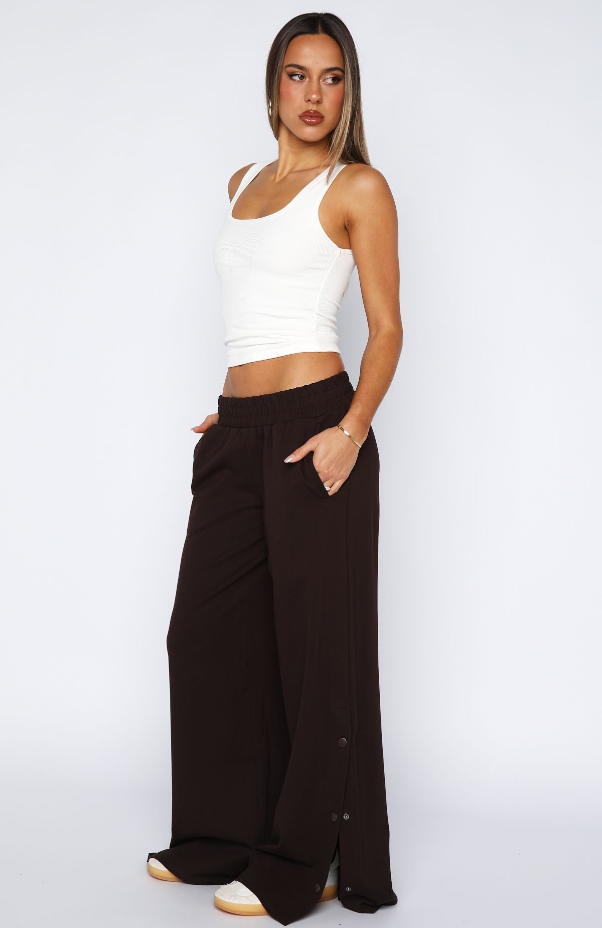 Our Bridges Burned Wide Leg Pants Chocolate