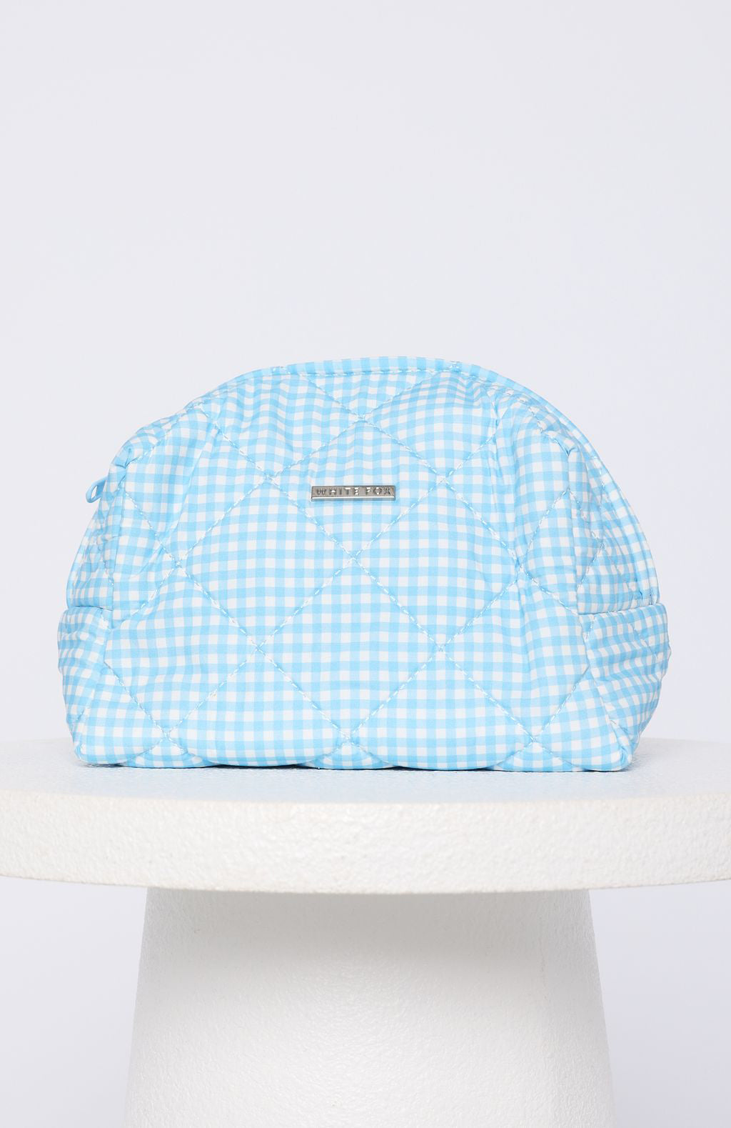Getting Ready Cosmetic Bag Blue Gingham
