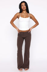 Getting You Close Pants Chocolate Pinstripe