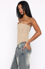 Tell Me A Secret Strapless Bustier Nude