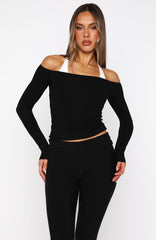 Mad For You Long Sleeve Top Black
